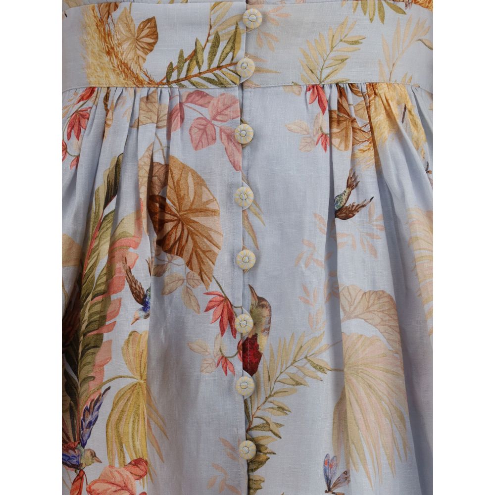 Zimmermann Multicolor Linen Casual Dress Zimmermann