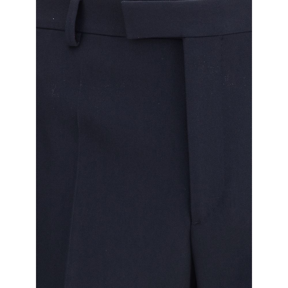 Valentino Blue Fleece Wool Dress Pants