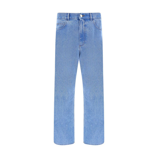 Marni Blue Cotton Straight-Leg Jeans