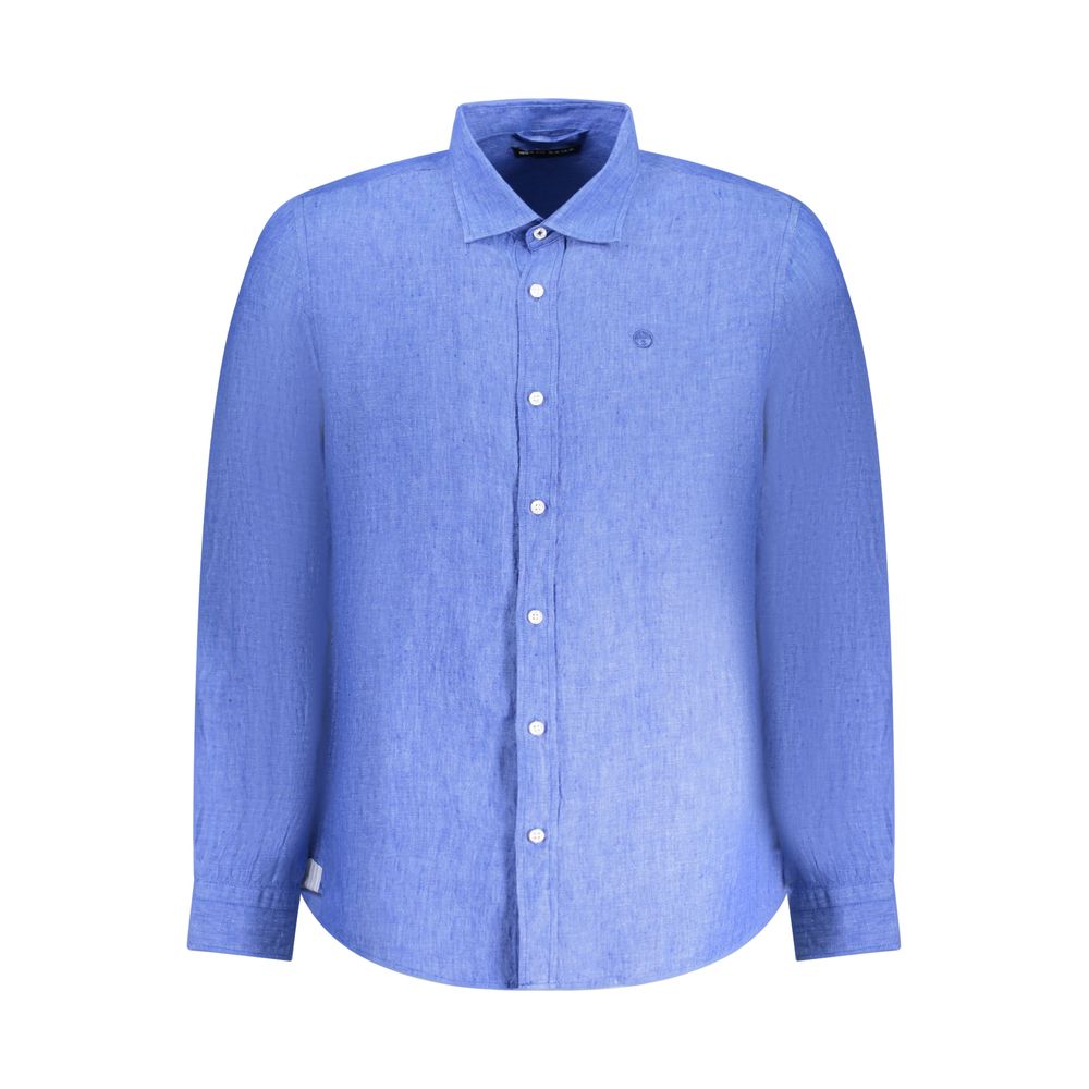 North Sails Blue Linen Men Shirt