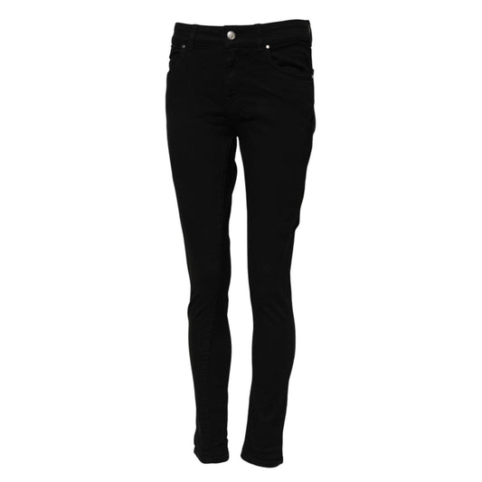 Dolce & Gabbana Black Cotton Skinny Mid Waisted Denim Jeans