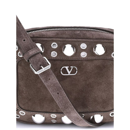 Valentino Garavani Brown Calf Leather Bos Taurus Shoulder Bag