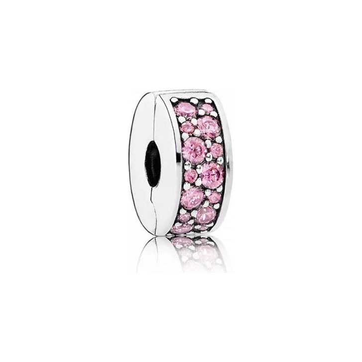 PANDORA CHARMS Mod. PINK PAVE CLIP DESIGNER FASHION JEWELLERY PANDORA