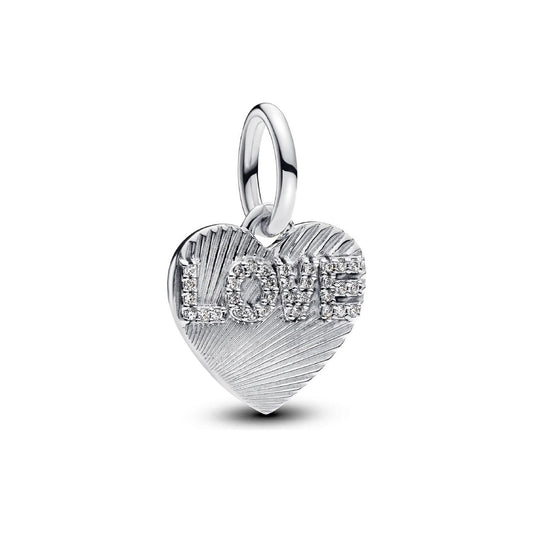 PANDORA CHARMS Mod. ENGRAVABLE LOVE HEART DANGLE DESIGNER FASHION JEWELLERY PANDORA