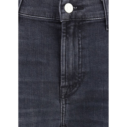 7FOR Black Cotton Bootcut Jeans