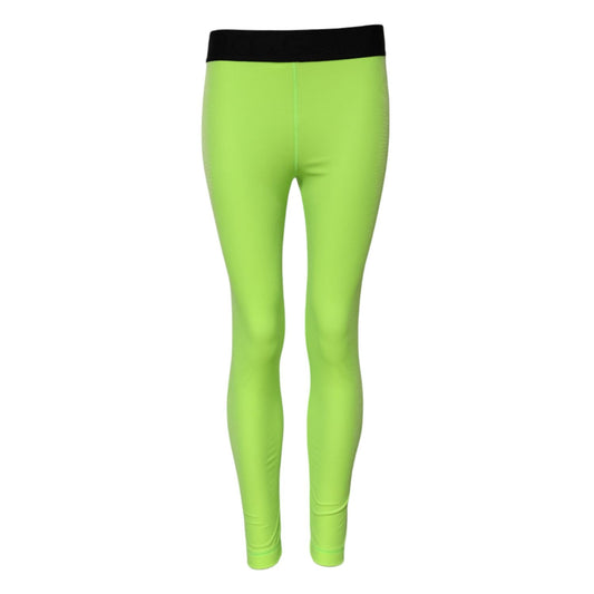 Dolce & Gabbana Green Nylon Slim Fit Leggings Pants