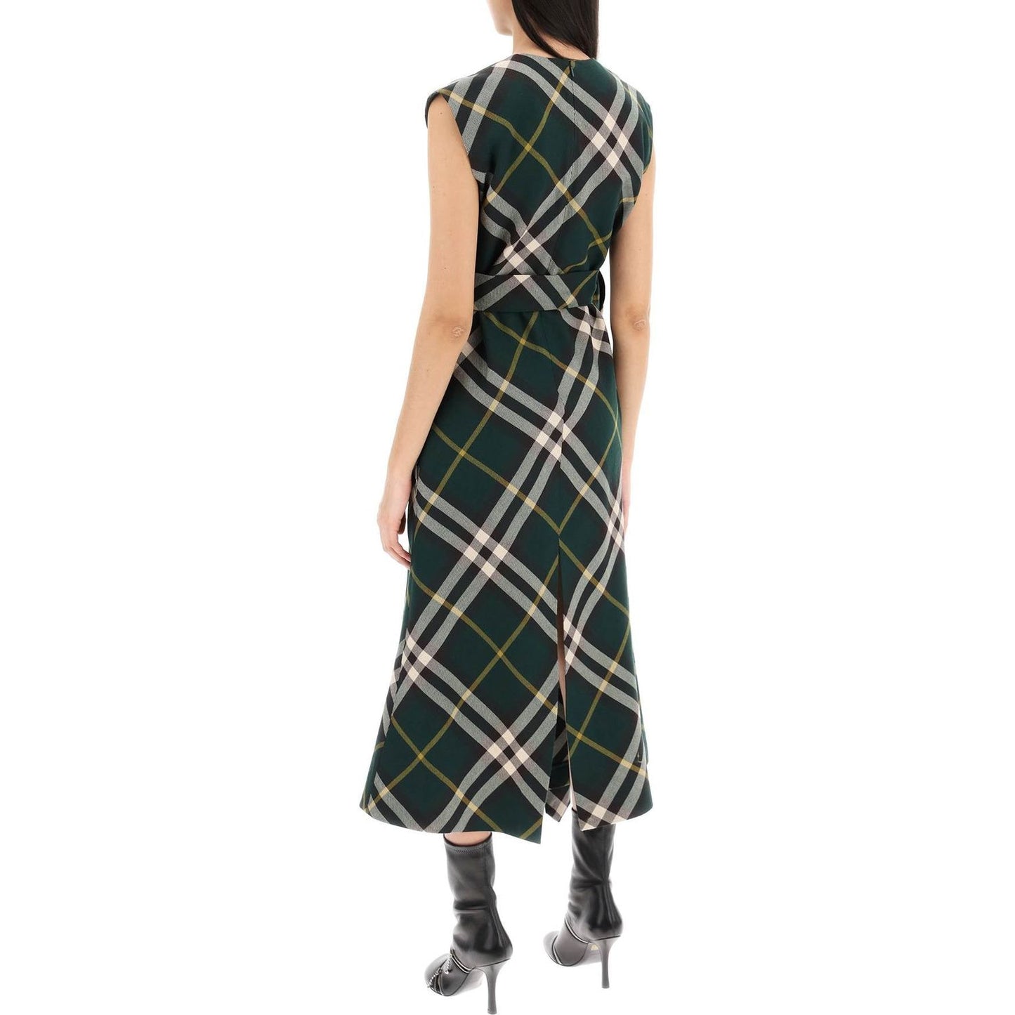 Burberry ered wool midi dress