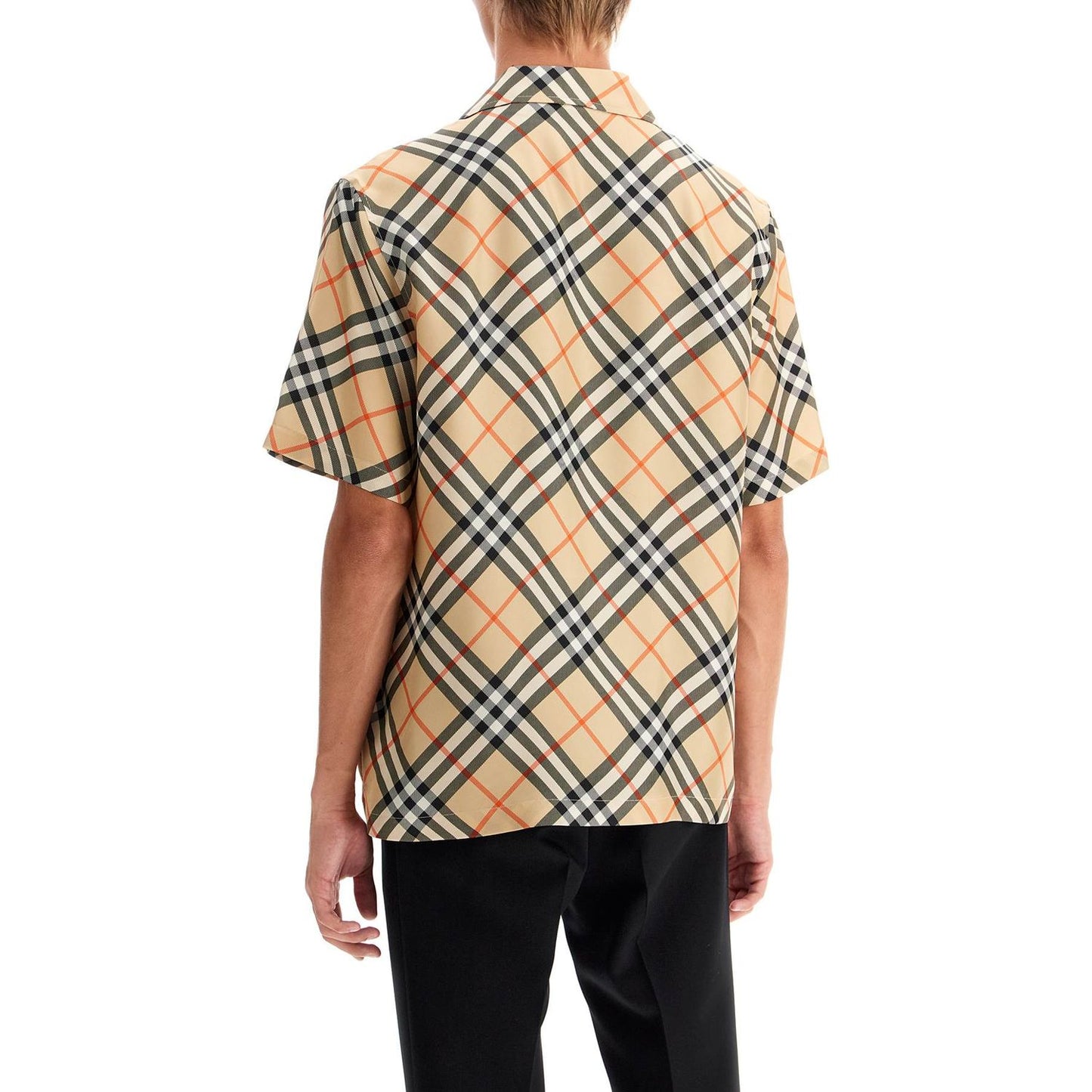 Burberry ered silk short-sleeved shirt