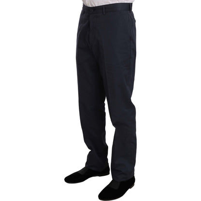 Romeo Gigli Two Piece 3 Button Cotton Blue Solid Suit