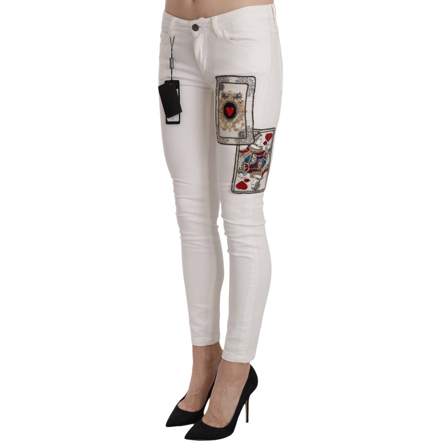 Dolce & Gabbana Queen Of Hearts Embellished Skinny Pants Dolce & Gabbana