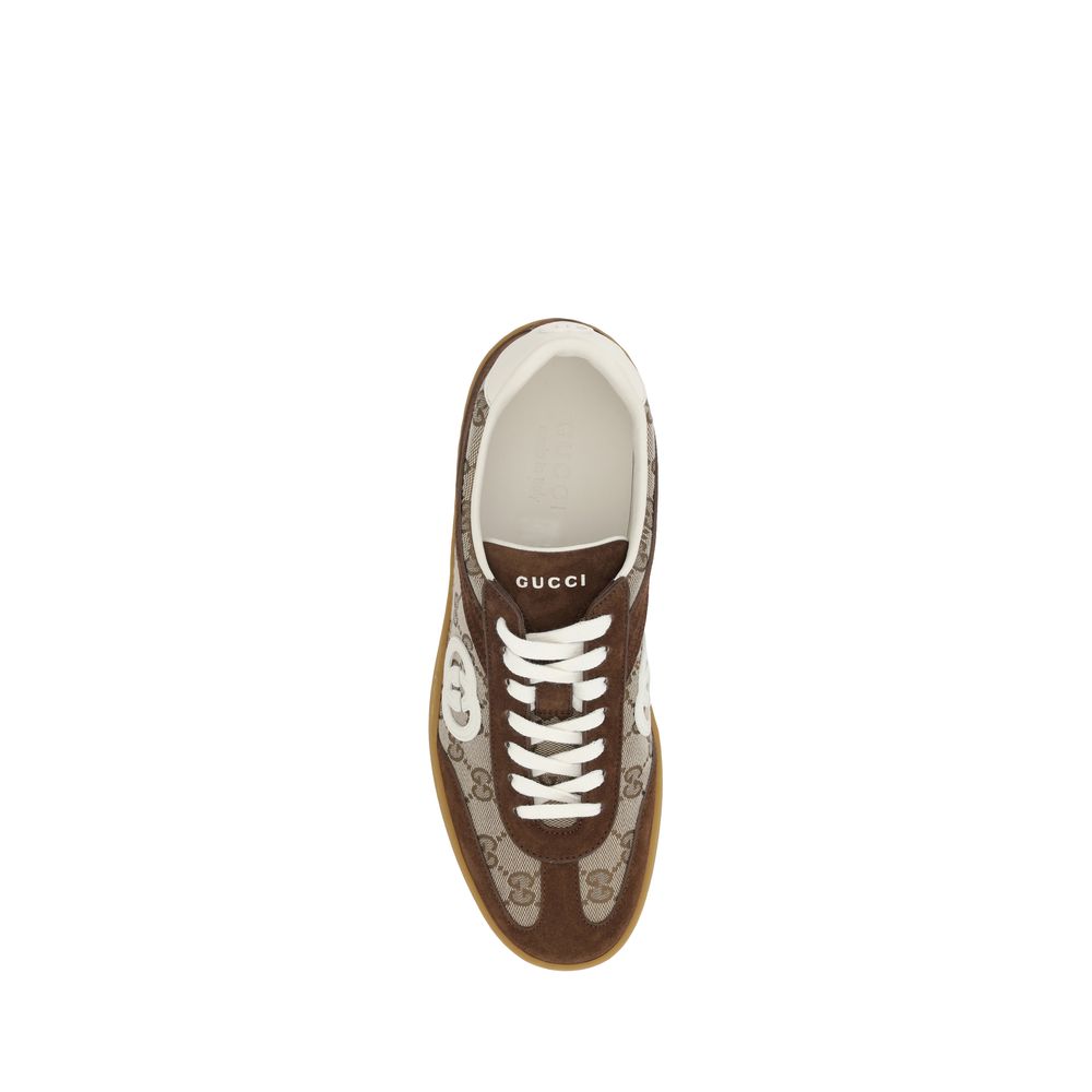 Gucci Brown Calf Leather Bos Taurus Low Top Sneakers