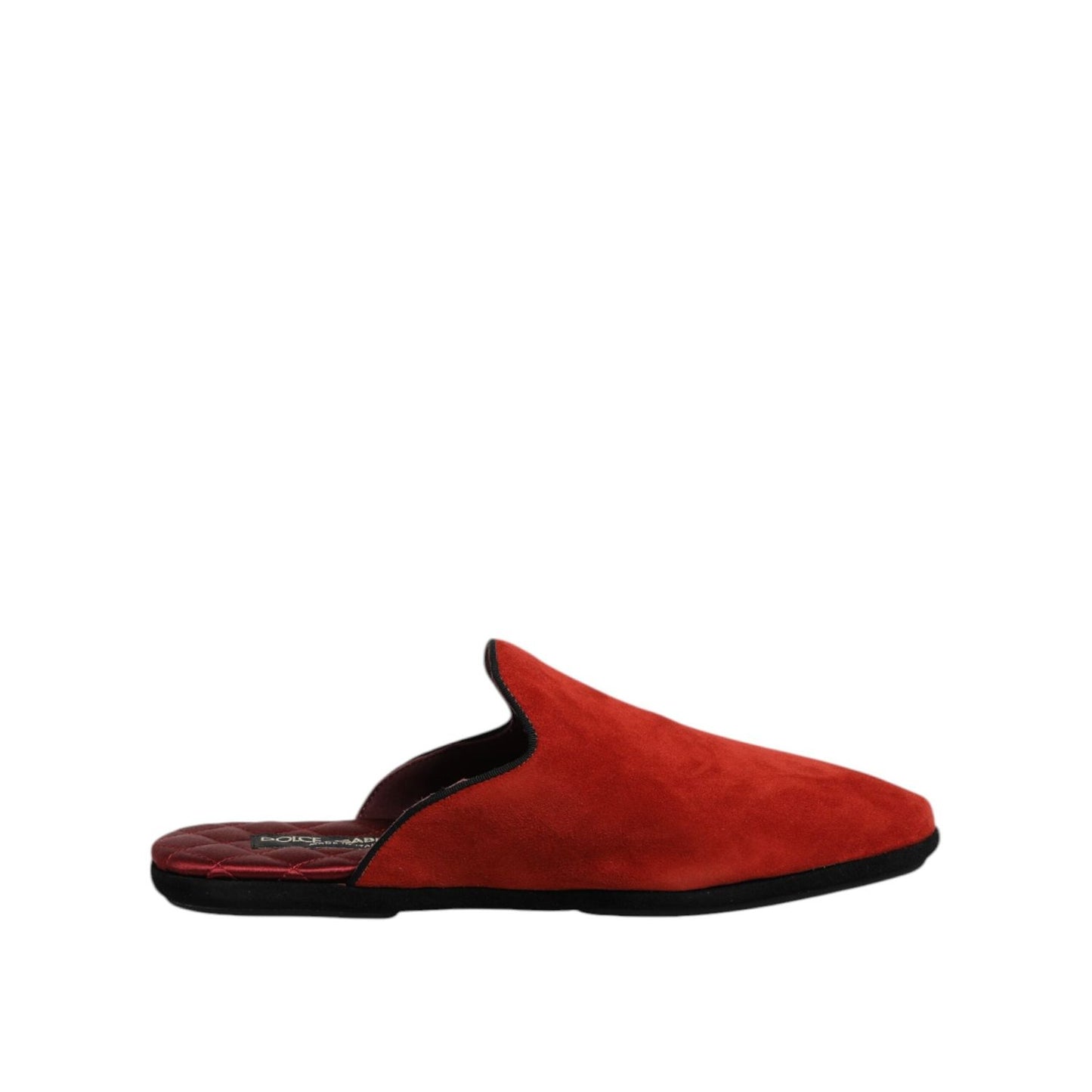 Dolce & Gabbana Orange Suede Slides Flat Slipper Shoes