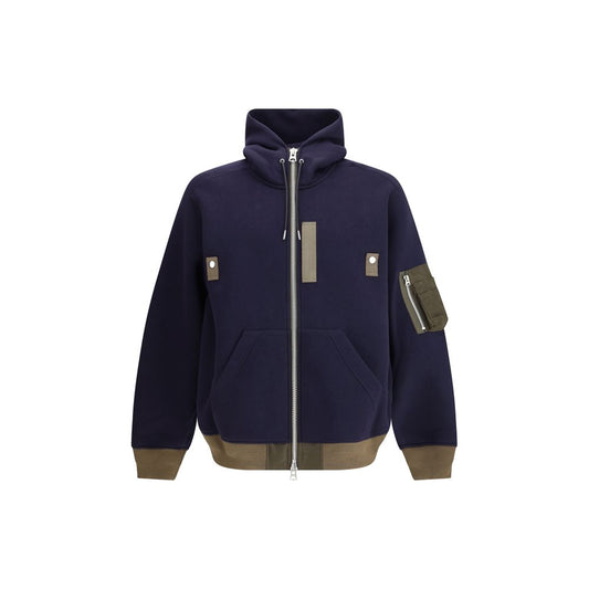 Sacai Blue Cotton Hoodie Sacai