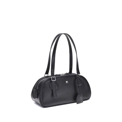 Courrèges Black Calf Leather Bos Taurus Shoulder Bag Courrèges