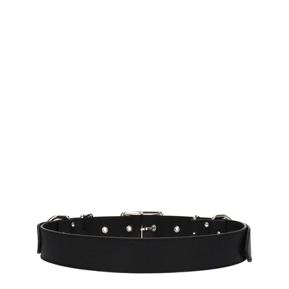 Moschino Black Leather Belt
