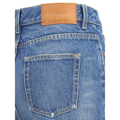 Chloé Blue Cotton Flared Jeans