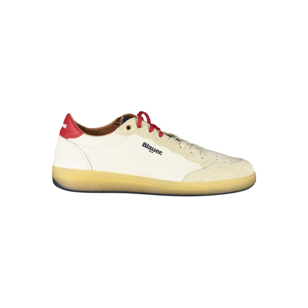 Blauer White Polyurethane Men Sneaker
