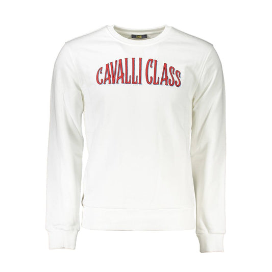 Cavalli Class Bianco Cotton Men Sweatshirt