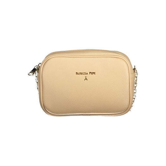 Patrizia Pepe Beige Leather Women Shoulder Bag