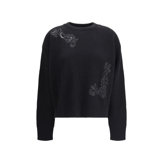 Versace Black Fleece Wool Sweatshirt Versace