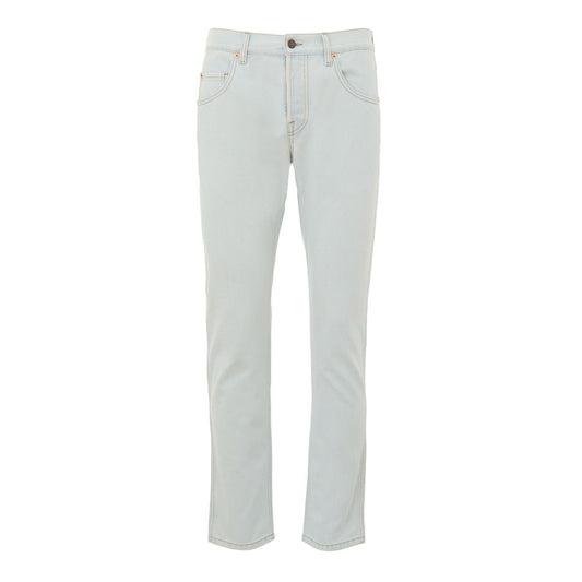 Gucci Blue Cotton Relaxed Fit Jeans Gucci