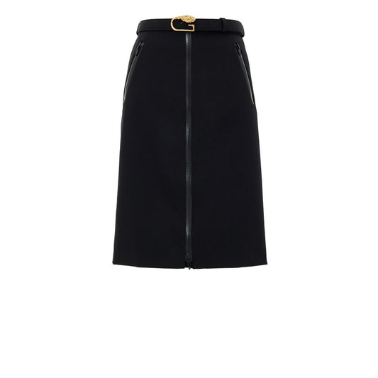 Gucci Black Wool Midi Skirt Gucci