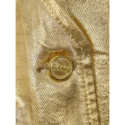 Ganni Gold Cotton Sleveless Jacket Ganni