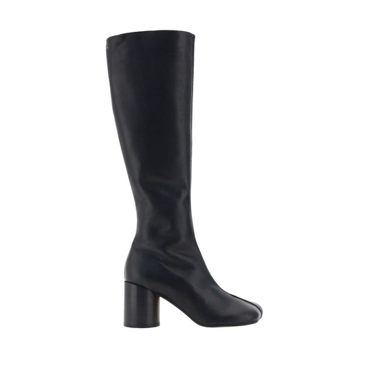MM6 Black Calf Leather Bos Taurus Boots