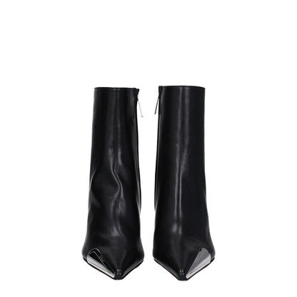 Off-White Black Leather Ankle Boots