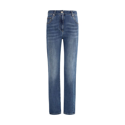 Brunello Cucinelli Blue Cotton Skinny Jeans