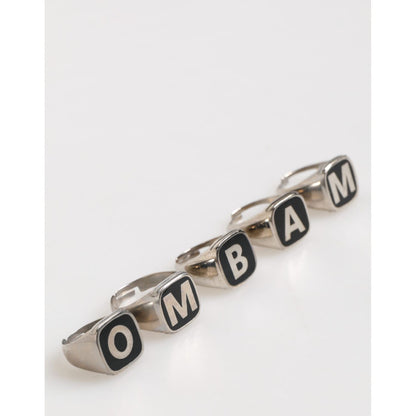 Dolce & Gabbana Silver Tone Brass Lettering Set 5 Pieces Adjustable Ring