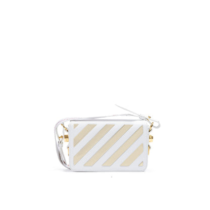 Off-White White/Gold Metallic Stripe Mini Crossbody Bag Off-White