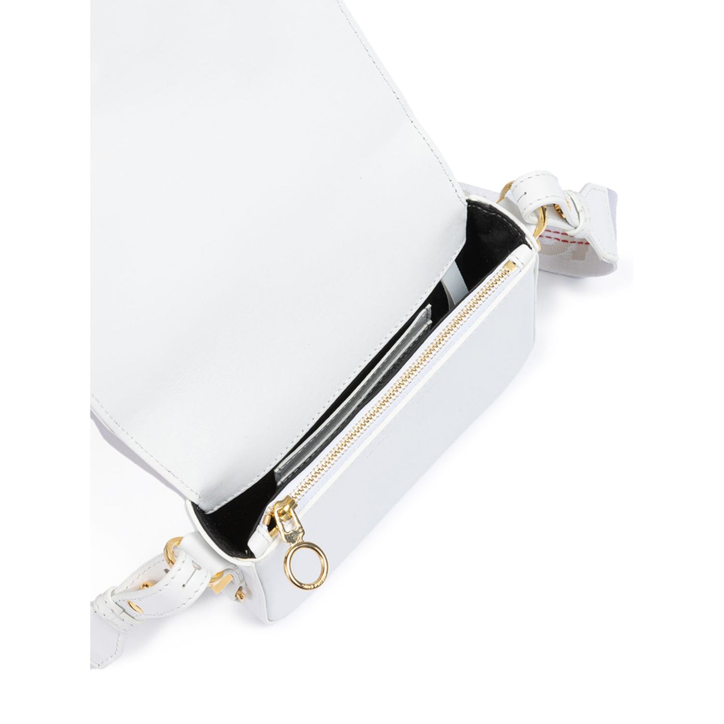 Off-White White/Gold Metallic Stripe Mini Crossbody Bag Off-White