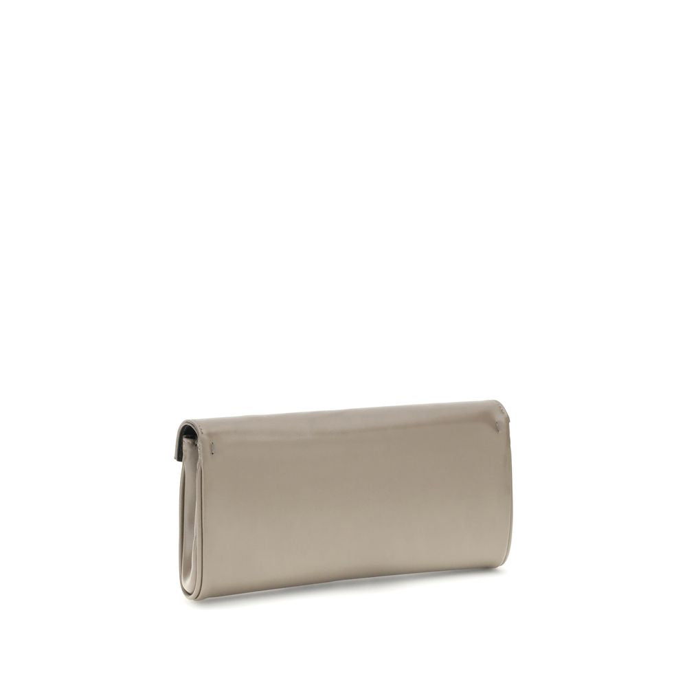 Giuseppe Zanotti Beige Leather Clutch Bag
