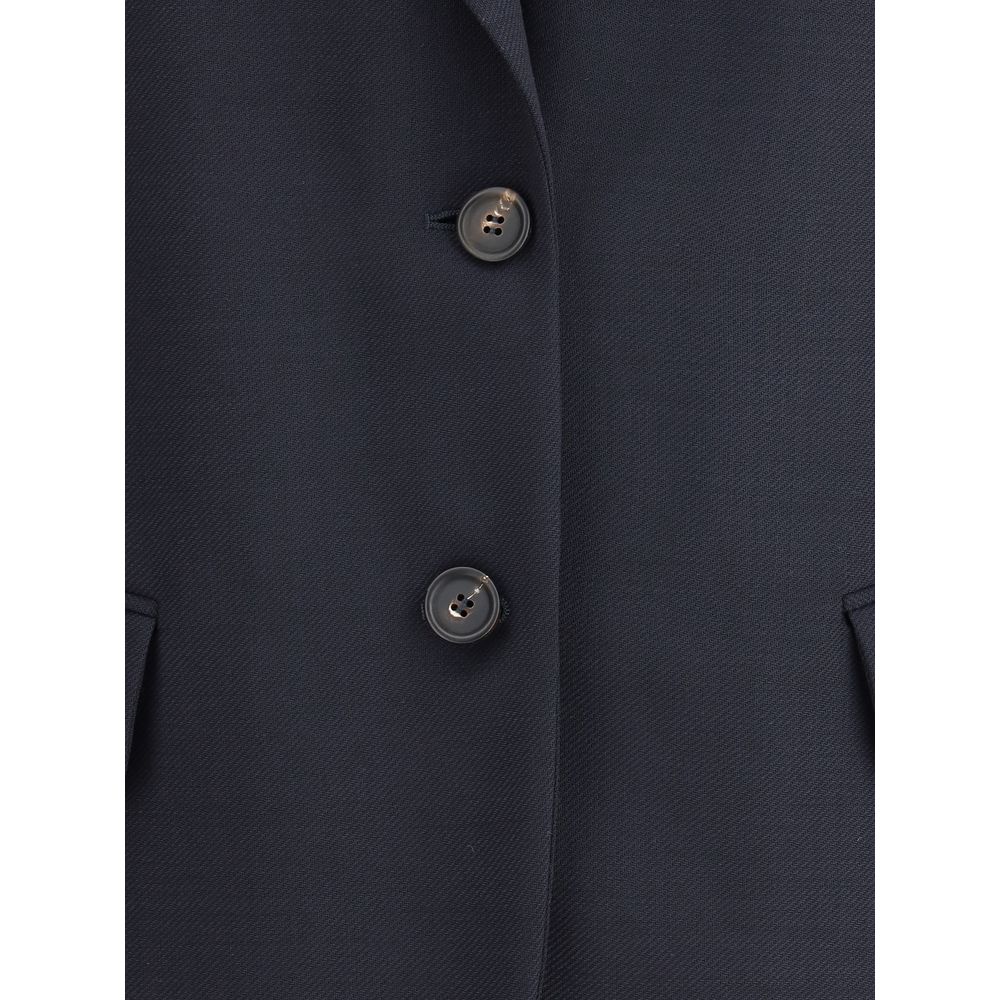 Brunello Cucinelli Blue Fleece Wool Blazer
