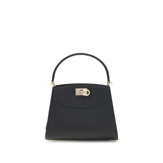 Ferragamo Black Calf Leather Bos Taurus Handbag