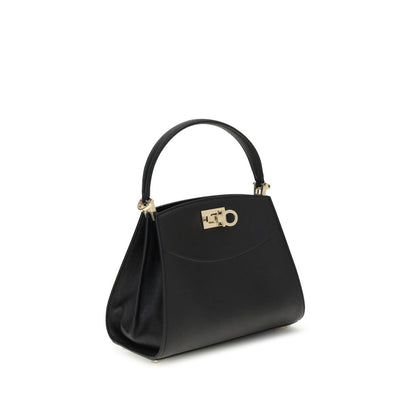 Ferragamo Black Calf Leather Bos Taurus Handbag