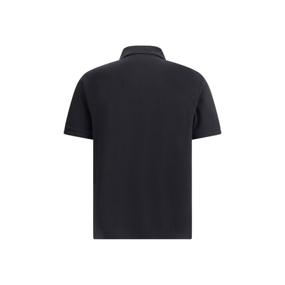 Saint Laurent Black Cotton Polo Shirt