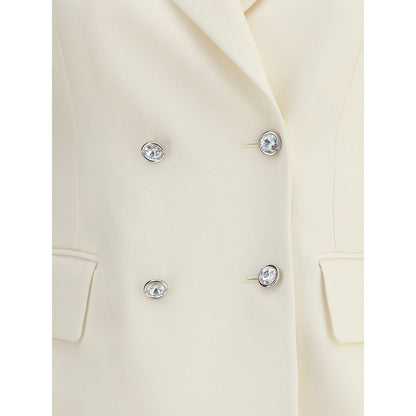 Alessandra Rich Cream Fleece Wool Blazer