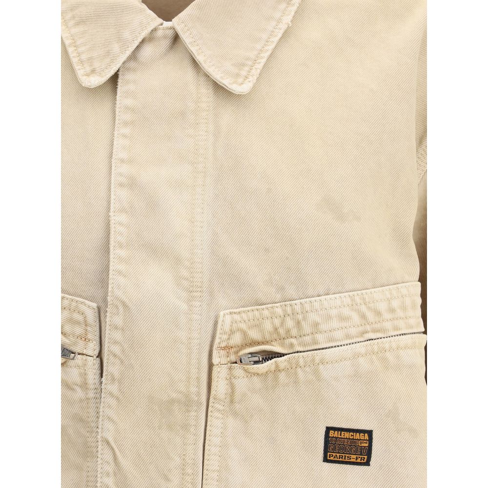 Balenciaga Beige Cotton Denim Jacket