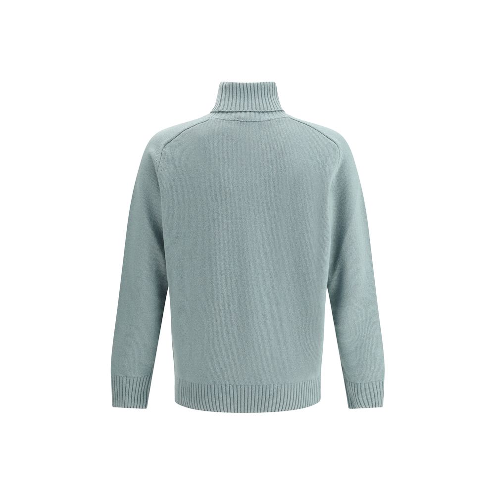 Brooksfield Green Fleece Wool Turtleneck Brooksfield
