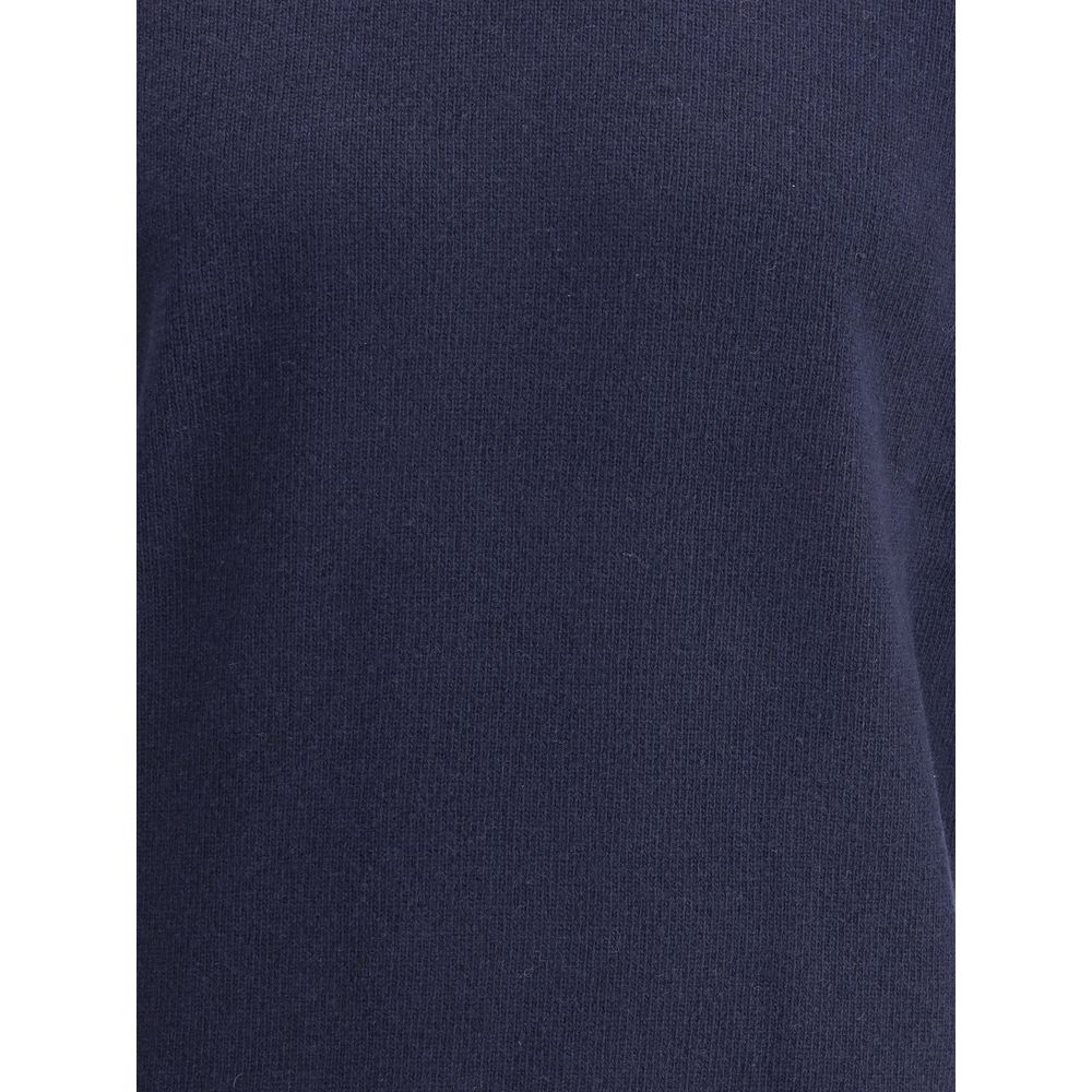 Brooksfield Blue Fleece Wool Turtleneck Brooksfield
