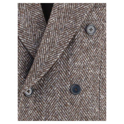 Dolce & Gabbana Gray Fleece Wool Coat