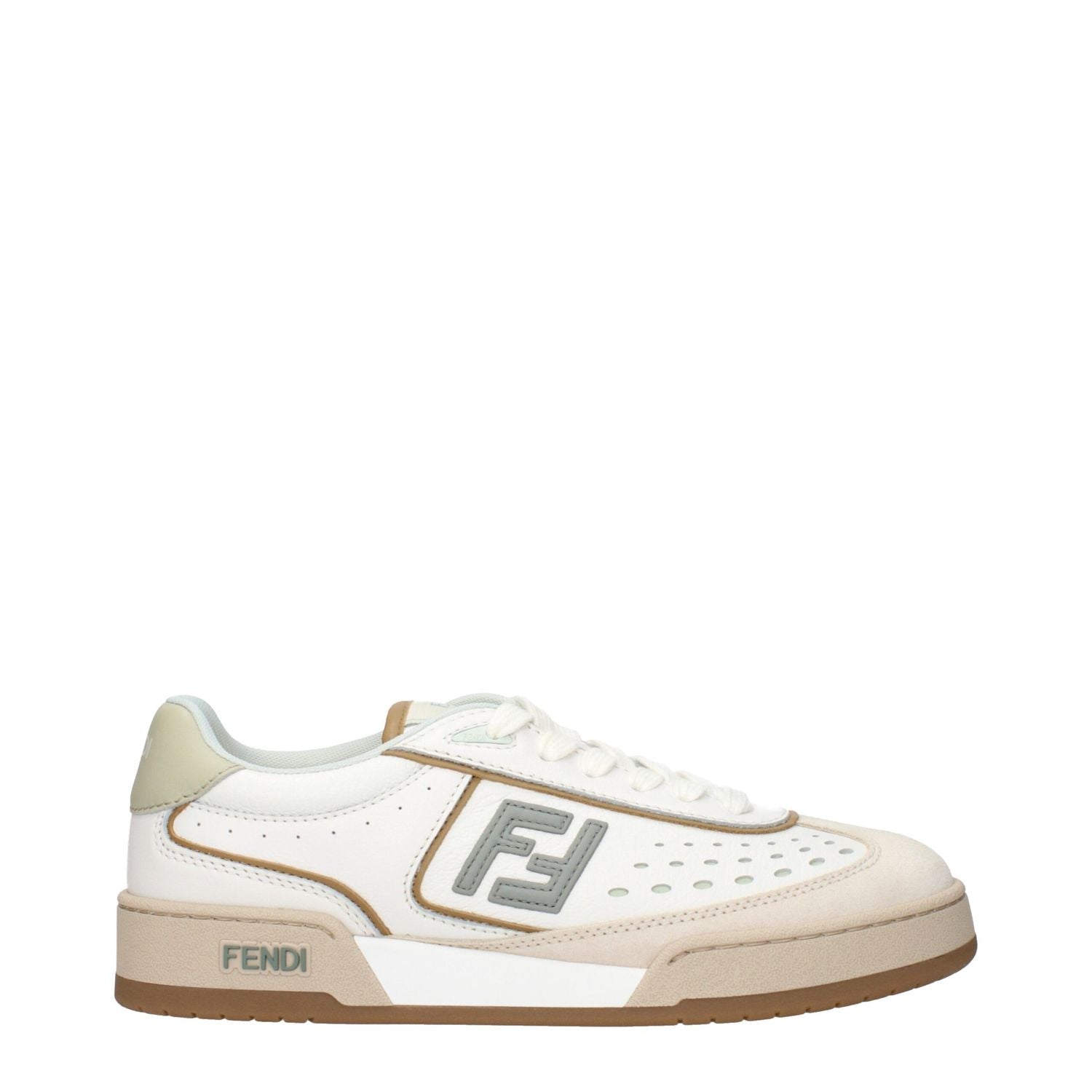 Fendi White Leather Low Top Sneakers