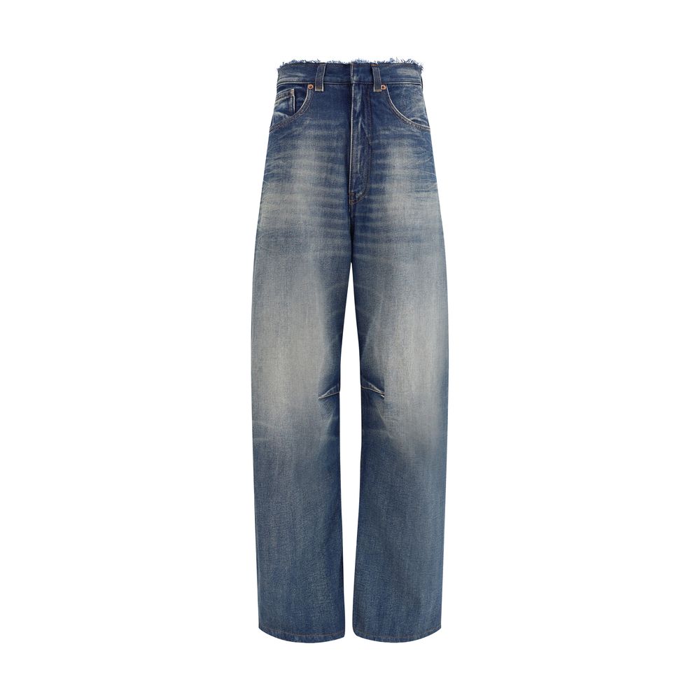 MM6 Blue Cotton Relaxed Fit Jeans