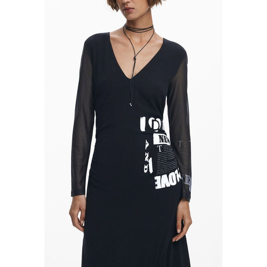 Desigual Black Viscose Women's Dress