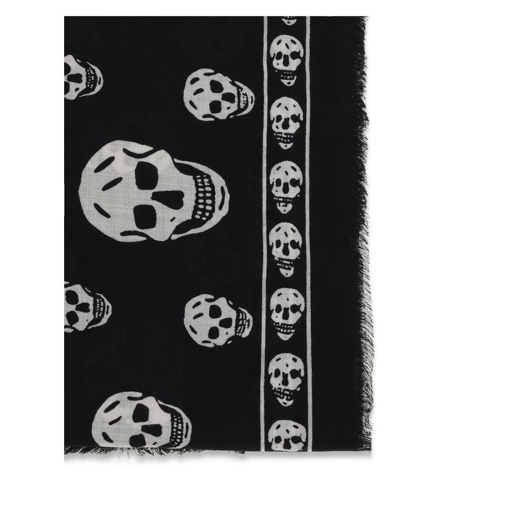 Alexander McQueen Black Wool Scarf