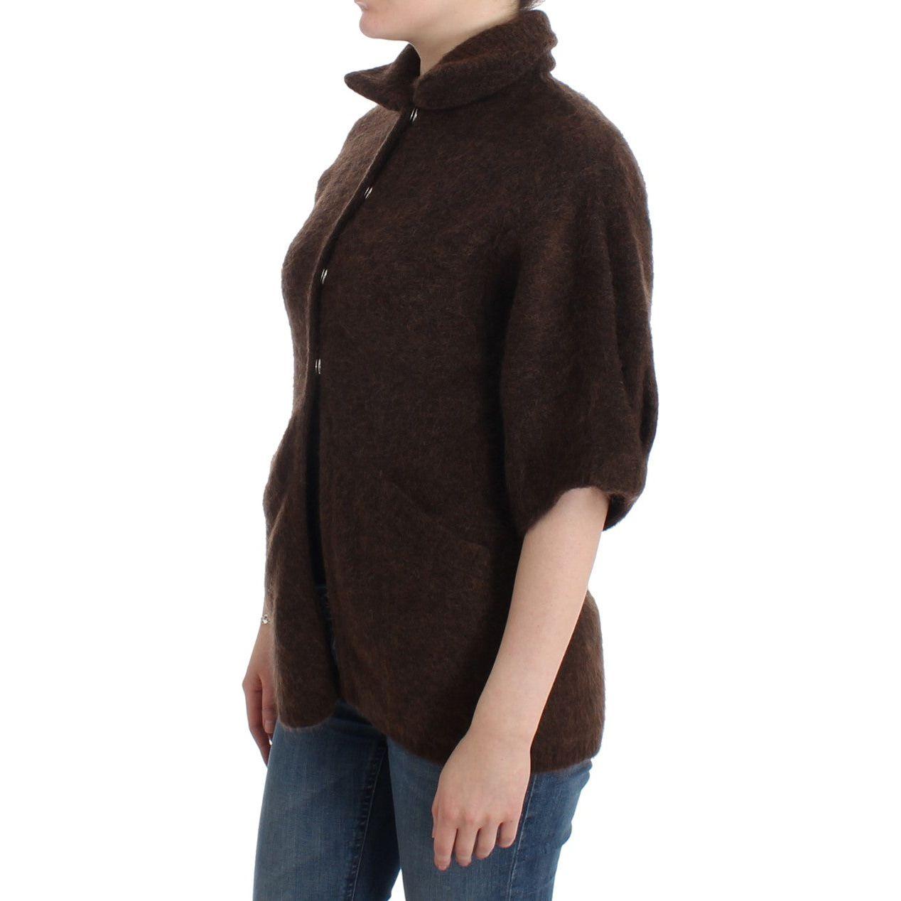 Cavalli Elegant Short Sleeved Brown Cardigan Cavalli