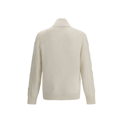 Brunello Cucinelli White Cashmere Cardigan