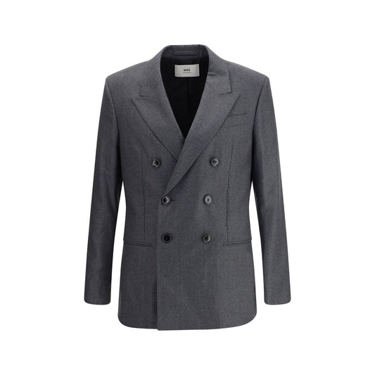 Ami Paris Gray Fleece Wool Blazer